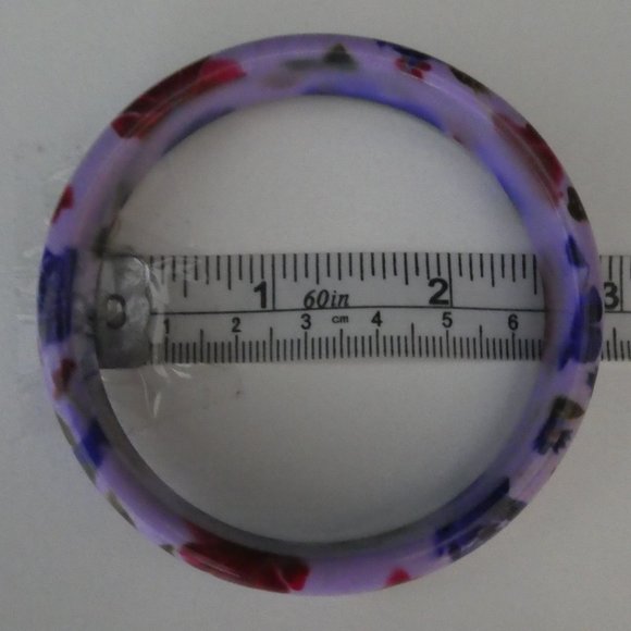 Pretty Lavender Floral Bangle Bracelet - Picture 5 of 6